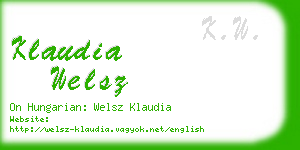 klaudia welsz business card